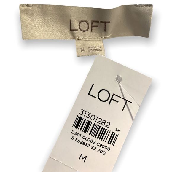 LOFT White Ruffled Sleeveless Top Crotched Detailing M (A-003) - Picture 4 of 6